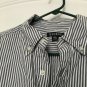 George Men's Long Sleeve Button-Down Gray Striped Shirt Sz S 34-36