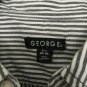 George Men's Long Sleeve Button-Down Gray Striped Shirt Sz S 34-36