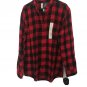 St John's Bay Men's Button Down Checkered Long Sleeve Shirt Sz XL Red/Black