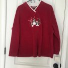 Croft & Barrow Women's Fleece Holiday Shirt Sz 1X Christmas MultiColor Top