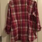 Faded Glory Women's Casual Button Down Shirt Top MultiColor Long Sleeve Roll Up
