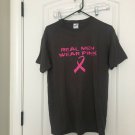 Real Men Wear Pink DELTA Pro Weight Cncer Awareness Adult T-Shirt Top Shirt Sz M