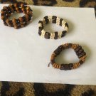 Jewelry Mixed Wood Beads Women's  Stretchy Bracelets 3 Pieces