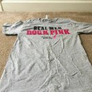 Cancer Awareness Real Men Rock Pink Fruit of The Loom T-Shirt Sz S Multi-Color