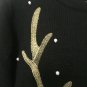 Holiday Reindeer Women's Ugly Christmas Holiday Sweater Sz L 12-14 MultiColor
