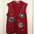 Holiday Editions Women's Christmas Ugly Sweater Vest Sz M MultiColor