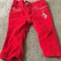 Baby Phat Baby Girl's Casual Corduroy Pants Sz 0-3 Months Red Bottoms
