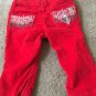Baby Phat Baby Girl's Casual Corduroy Pants Sz 0-3 Months Red Bottoms