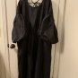 Kika Vargas Women's Plus Size 3X Ruffled Edge Puff Sleeve Midi Dress Black