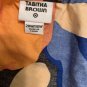 Tabitha Brown for Target Women's Midi Dress Orange Blue Puff Sleeve Tie Back