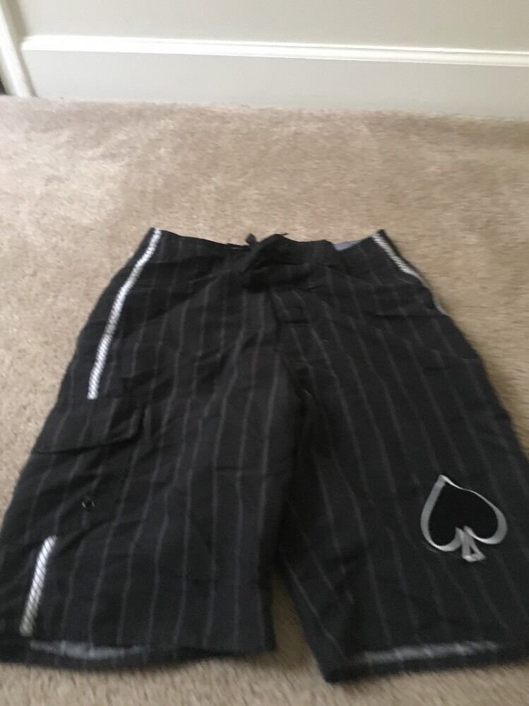 No Boundaries Men's Striped Swimsuit Board Shorts Size 28