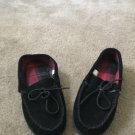 Falls Creek Rustic Cabin Men's Suede Leather House Slipper Shoes Size 9 Black