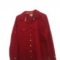 Converse One Star Women's Button Up Long Sleeve Shirt Size 2 Burgundy