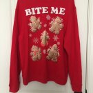 Fifth Sun Men's Sweatshirt Bite Men Gingerbread Man Size XL Red