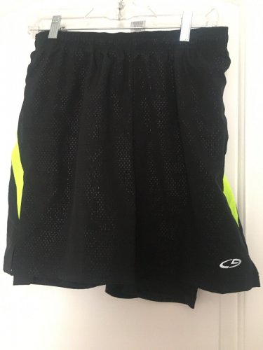 Champion Duo Dry Men s Active Shorts Size Medium Black Neon Green