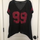 Rocawear Women's Jersey Top #99 Size 2X Black Burgundy