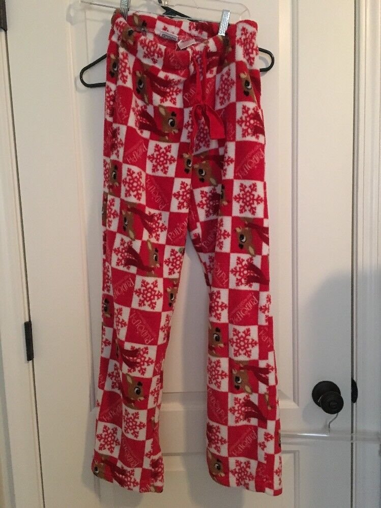 Rudolph The Red Nosed Reindeer Women's Fleece Pajama Pants Size Small 4-6
