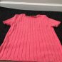 Cherokee Women's Size Medium Casual Short Sleeve Sweater Top Pink