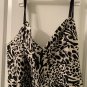 Sergio Hudson Women's Plus Size 2X Leopard Zebra Print Bustier Dress Black Cream