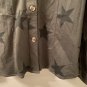 Knox Rose Utility Star Long Sleeve Button Down Shirt Top Women's Olive Green