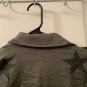 Knox Rose Utility Star Long Sleeve Button Down Shirt Top Women's Olive Green