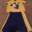 At The Buzzer Baby Boys 2-Piece Short Set Shorts & Top Size 18 Months Gold Blue