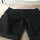Pure Energy Women's Plus Size 24 Black Denim Jean Shorts Cuffed Bottoms