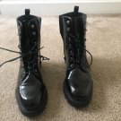 Wild Diva Women's High Top Gloss Boots Shoes Size 9 Black