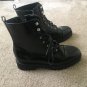 Wild Diva Women's High Top Gloss Boots Shoes Size 9 Black