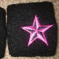 Adult Star Theme Sweat Wristbands Black Pink