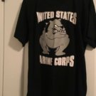 USMC Marine Corps Unisex Adult Size Large Short Sleeve T-Shirt Top Black