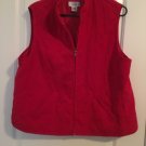 Kim Rogers Women's Full Zip Vest Jacket Size Large Red