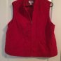 Kim Rogers Women's Full Zip Vest Jacket Size Large Red