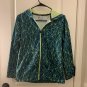 Xersion Boys Web Theme Full Zip Hoodie Jacket Size Large 14/16 Blue Neon Green
