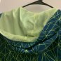 Xersion Boys Web Theme Full Zip Hoodie Jacket Size Large 14/16 Blue Neon Green