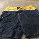 Old Navy Men's Unlined Swimsuit Shorts Size Large Blue Gold White