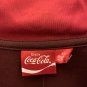Coca Cola Women's Cropped Full Zip Track Jacket Burgundy White Stripe
