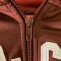Coca Cola Women's Cropped Full Zip Track Jacket Burgundy White Stripe