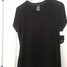 Danskin Now Women's Active Wear Short Sleeve Shirt Size Large Black