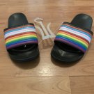 Take Pride Unisex Adult Striped Rainbow Slides Sandals Shoes Multicolor