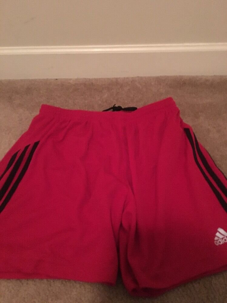 adidas Men's Active Wear Shorts Size XL Red Black Striped