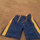 Kids Headquarters Boys Mesh Lined Swim Shorts Size 4 Blue Yellow Striped