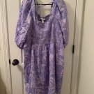 Ava & Viv Women's Plus Size 2X Purple Swirl Puff Elbow Sleeve Mini Dress