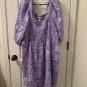 Ava & Viv Women's Plus Size 2X Purple Swirl Puff Elbow Sleeve Mini Dress
