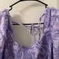 Ava & Viv Women's Plus Size 2X Purple Swirl Puff Elbow Sleeve Mini Dress
