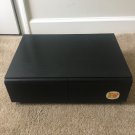 Vintage VHS Tape Holder Wood Grain Black Cabinet Storage Case Holds 18 Tapes