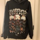 BoohooMan Men's Skull Hoodie Sweatshirt Pullover Size Small Black