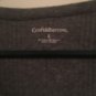 Croft & Barrow Large Cardigan Sweater Top Womens Gray Knit V-Neck 1/4 Button