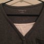 Croft & Barrow Large Cardigan Sweater Top Womens Gray Knit V-Neck 1/4 Button