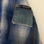 Bugle Boy Men's Blue Plaid Shirt Snap Short Sleeve Size Medium